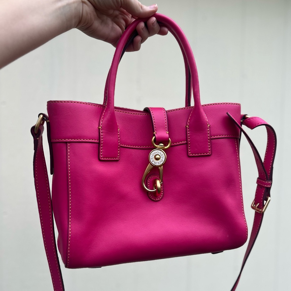 Dooney & Bourke Florentine Amelie Satchel in the RARE color FUCHSIA!